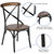 Tucker Series Industrial Style Metal X-Back Dining Chair With Fruitwood Finished Seat And Back