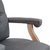 Versailles Grey Fabric Victorian Style 360° Swivel High-Back Office Chair With Driftwood Arms And Base