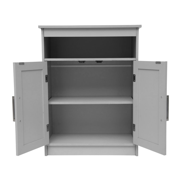 Vigo Bathroom Storage Cabinet With Adjustable Cabinet Shelf, Upper Open Shelf, And 2 Magnetic Closure Doors