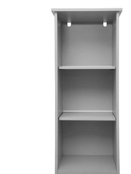 Vigo Slim Linen Tower Organizer With 2 Adjustable Cabinet Shelves, 3 Open Shelves, And Magnetic Closure Doors