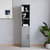 Vigo Slim Linen Tower Organizer With 2 Adjustable Cabinet Shelves, 3 Open Shelves, And Magnetic Closure Doors