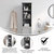 Vigo Slim Linen Tower Organizer With 2 Adjustable Cabinet Shelves, 3 Open Shelves, And Magnetic Closure Doors