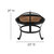 Wellington 3 Piece Outdoor Set With 2 Gray Modern Adirondack Rocking Chairs & Wood Burning Fire Pit, Poker & Spark Screen