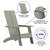 Wellington 3 Piece Outdoor Set With 2 Gray Modern Adirondack Rocking Chairs & Wood Burning Fire Pit, Poker & Spark Screen