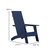 Wellington 3 Piece Outdoor Set With 2 Navy Modern Adirondack Rocking Chairs And Wood Burning Fire Pit, Poker And Spark Screen