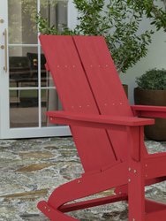 Wellington UV Treated All-Weather Polyresin Adirondack Rocking Chair For Patio, Sunroom, Deck And More