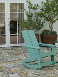 Wellington UV Treated All-Weather Polyresin Adirondack Rocking Chair For Patio, Sunroom, Deck And More - Sea Foam