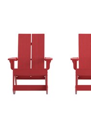 Wellington UV Treated All-Weather Polyresin Adirondack Rocking Chairs - Set Of 2 - Red