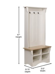 Whitman Hallway Tree With Bench Seating, 3 Single Coat Hooks And Lower Storage With Adjustable Shelves