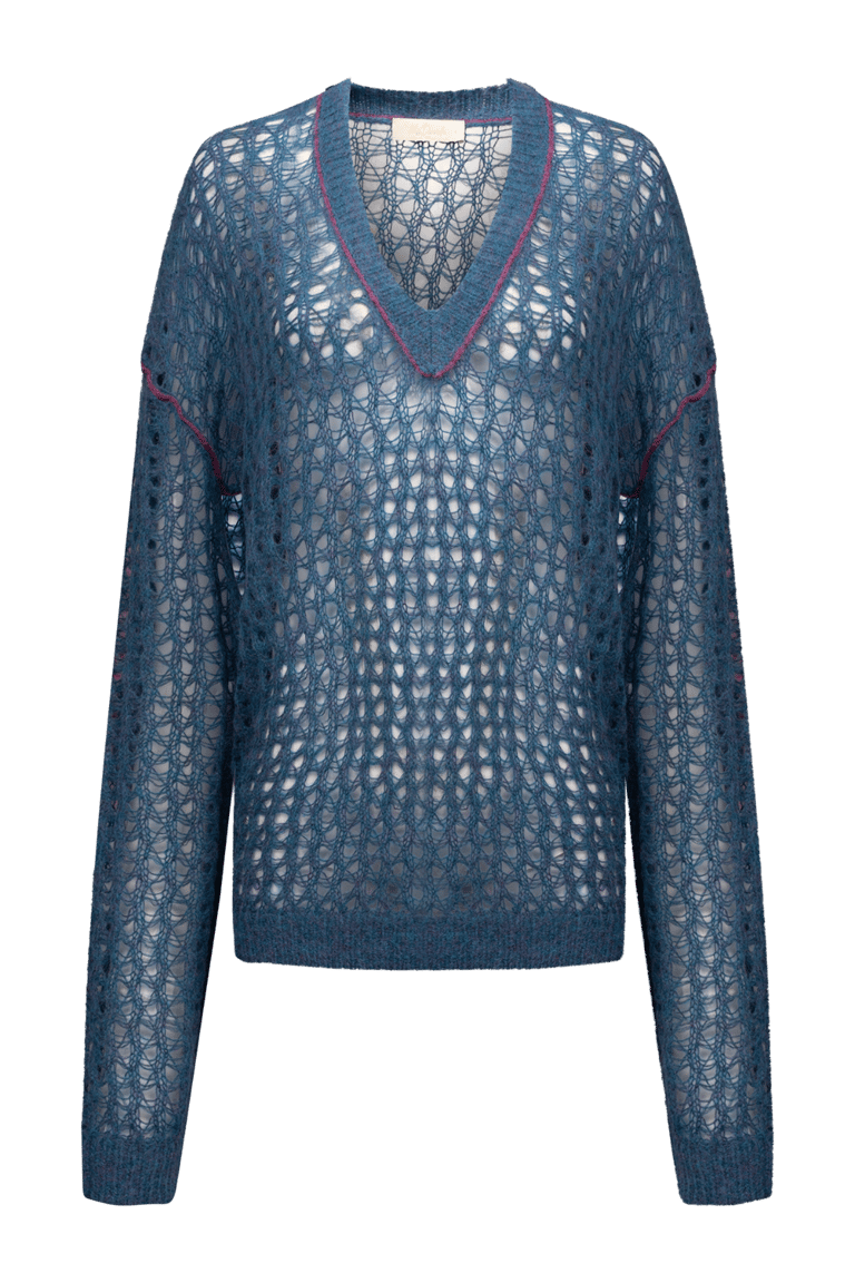 Takeko Knitted Sweater - Blue