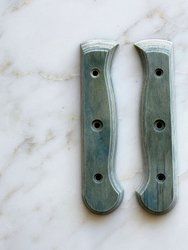 Custom Repurposed Wood Handle Set, Indigo, Large - Blue