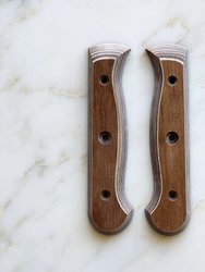 Custom Repurposed Wood Handle Set, Russet, Large - Brown