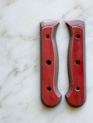 Custom Repurposed Wood Handle Set, Terra, Large - Red