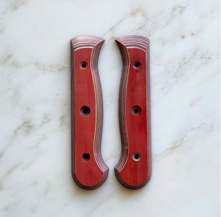 Custom Repurposed Wood Handle Set, Terra, Large - Red