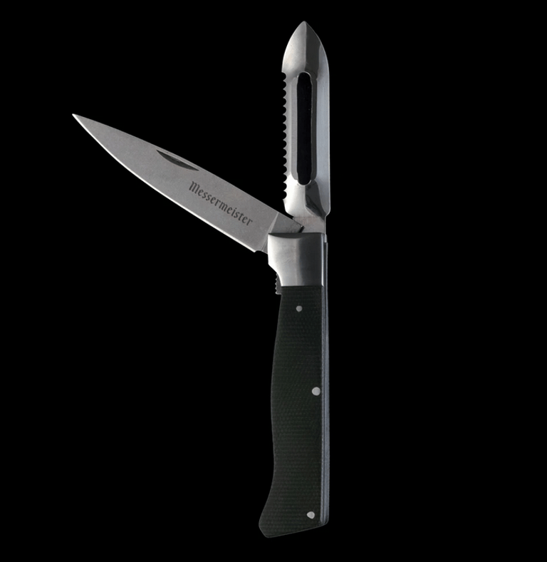 Messermeister Adventure Chef Folding Paring Knife, Peeler, Scaler Set, Linen - Linen
