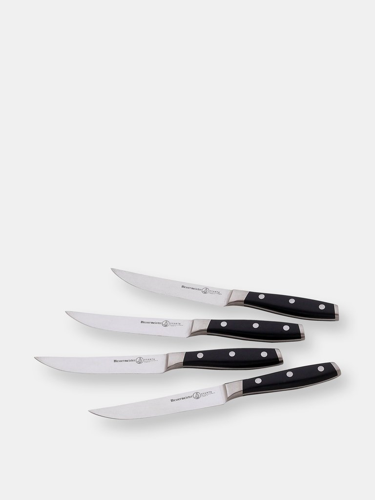 Messermeister Black Avanta Fine 4 Piece Edge Steak Knife Set
