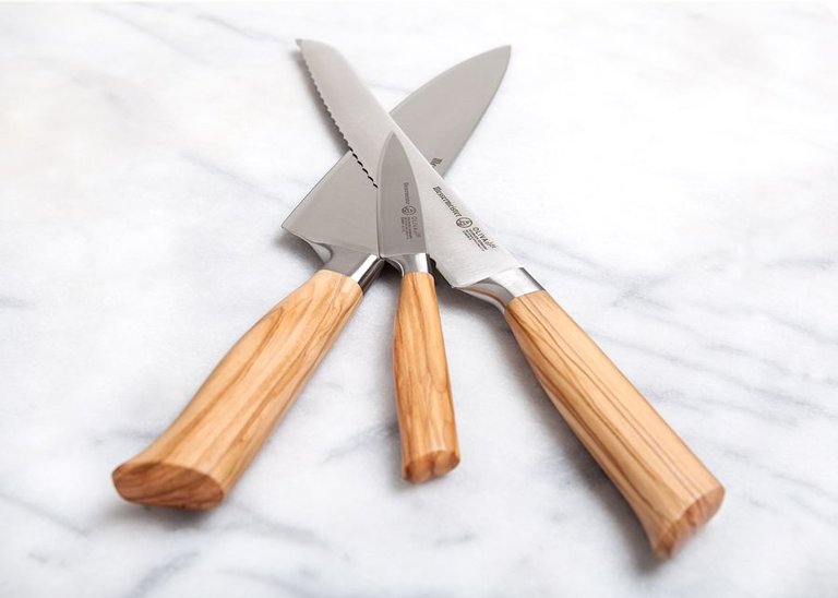 Messermeister Oliva Elite 3 Piece Trio Knife Set