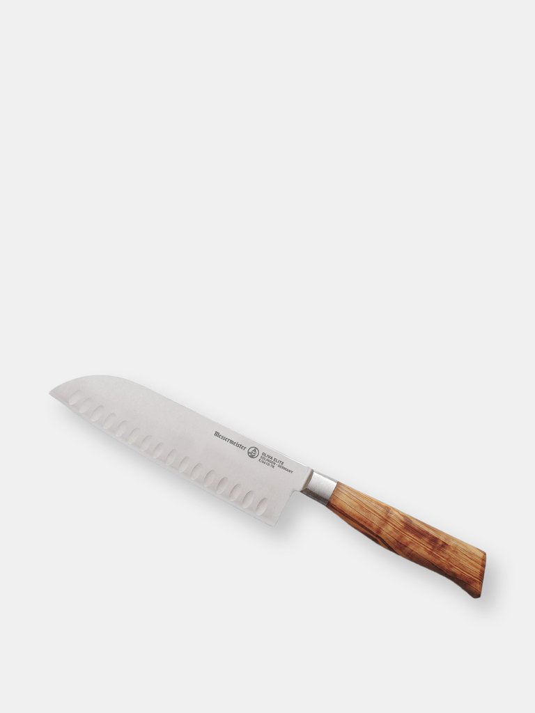 Messermesiter Oliva Elite Kullenschliff Santoku Knife, 7 Inch