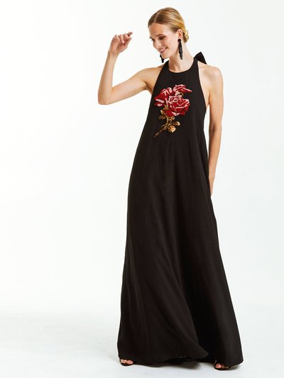Mestiza Adelina Gown - Black/Rose Embroidery product