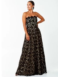 Cataleya Gown - Black/Nude Lace