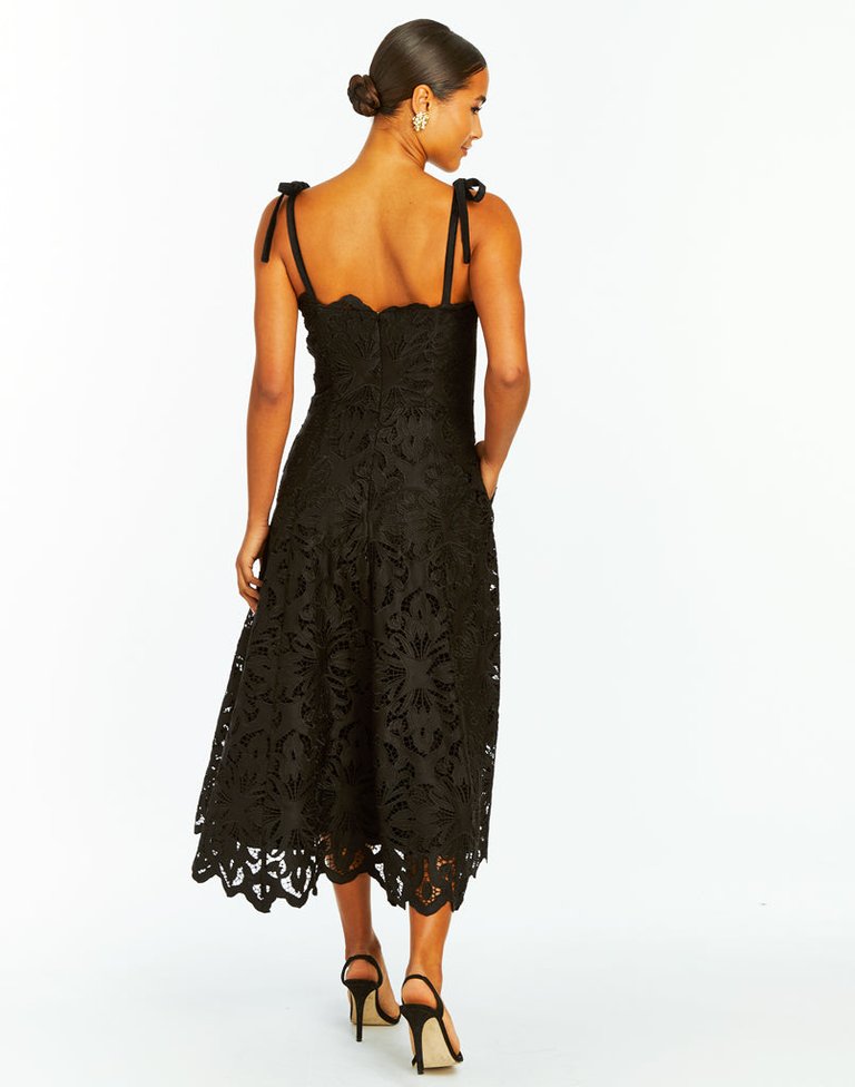 Cataleya Midi Dress - Black Lace