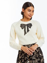 Delilah Bow Sweater - Cream/Black