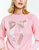 Delilah Bow Sweater - Light Pink Knit/Silver Bow Embroidery