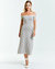 Elizabetta Knit Midi Dress in Ivory/Blue Pavona