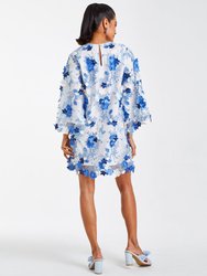 Flora Mini Dress - Blue/Ivory Multi