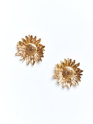 Gwen Sunflower Earrings - Gold