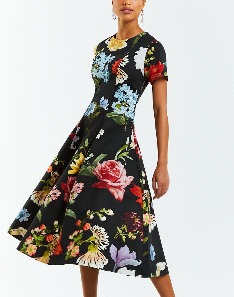 Lia Midi Dress - Midnight Garden