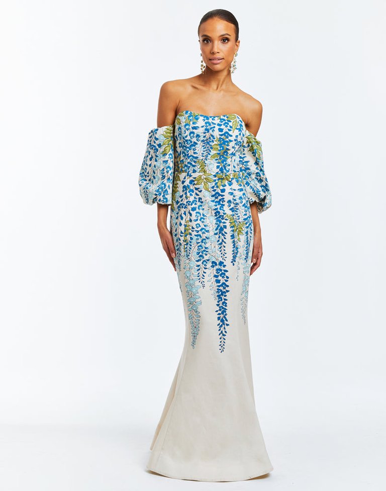 Liezel Gown - Blue/Beige