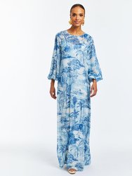 Luzon Gown - Blue Tropical Toile