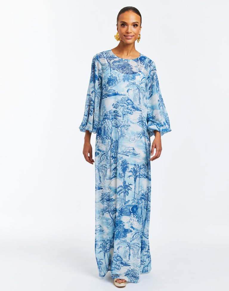 Luzon Gown - Blue Tropical Toile