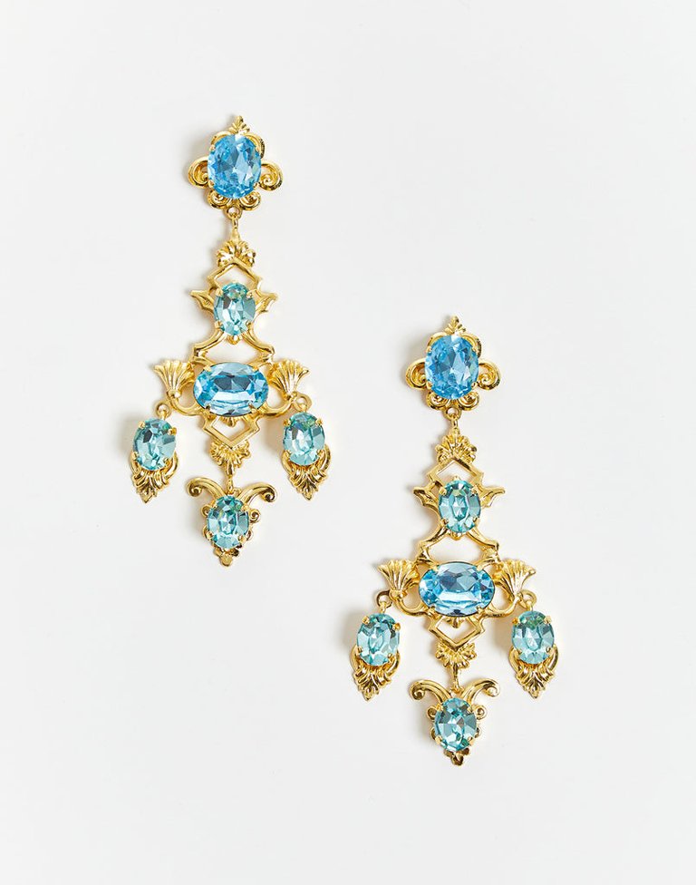 Marina Chandelier Earrings - Aqua