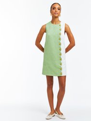 Pre-Order - Etta Scallop Mini Dress - Green/White Jacquard