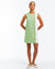 Pre-Order - Etta Scallop Mini Dress - Green/White Jacquard
