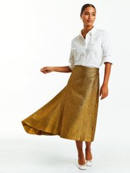 Syrah Skirt - Metallic Gold Tweed