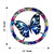 Butterfly Blue Black Round Framed Wall Art