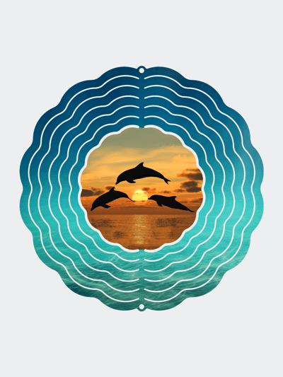 Metal Art Maker Dolphin Sunset Wind Spinner product