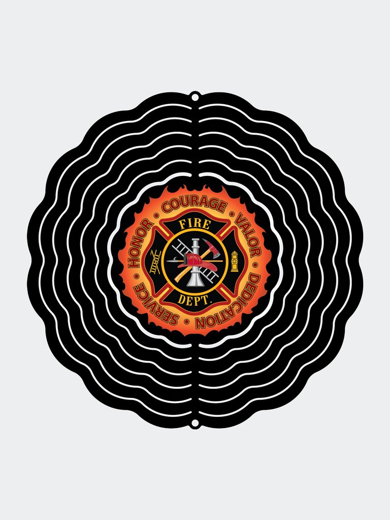 Firefighter Courage Wind Spinner - Black