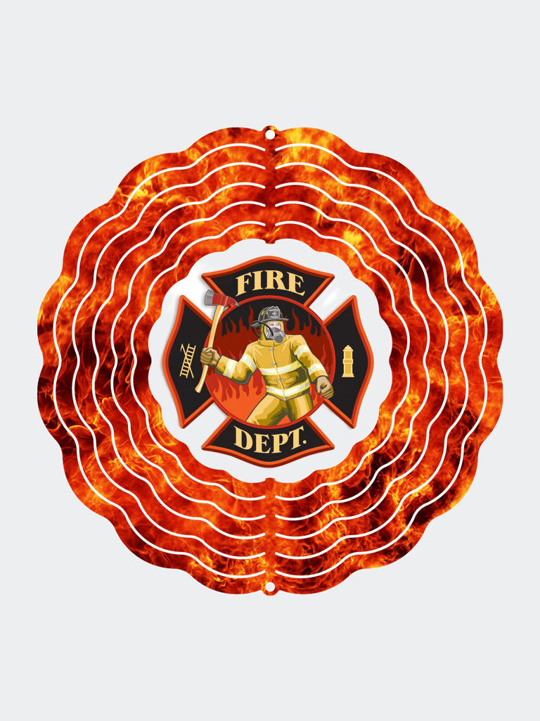 Firefighter Maltese Cross Wind Spinner - Red