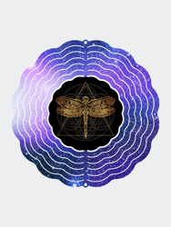 Golden Dragonfly Wind Spinner - Purple