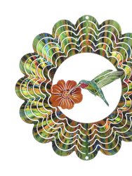 Kaleidoscope Hummingbird Green Wind Spinner - Green