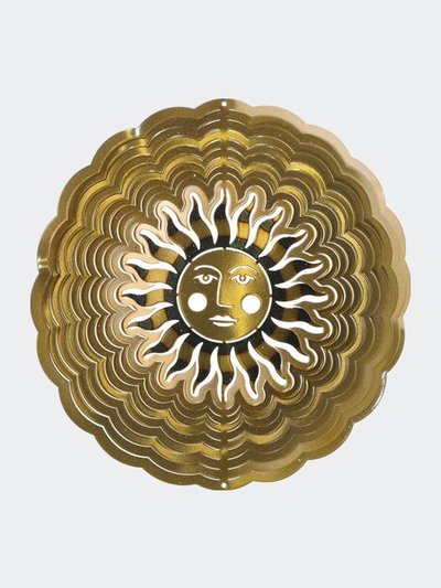 Metal Art Maker Small Sun Face Antique Gold Wind Spinner product
