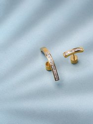 Arc Pave CZ Mismatched Earrings