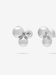 Bubble Cluster Stud Earrings - Silver