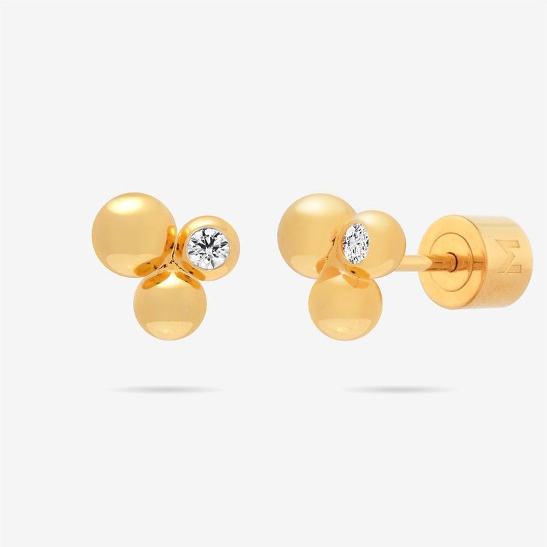 Bubble Cluster Stud Earrings - Gold