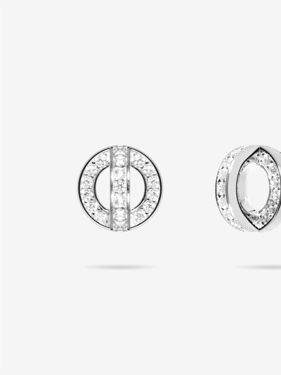 Meulien Circle And Arc Pave CZ Stud Earrings product