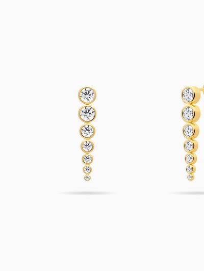 Meulien Graduated Bezel Set CZ Chain Dangle Earrings product
